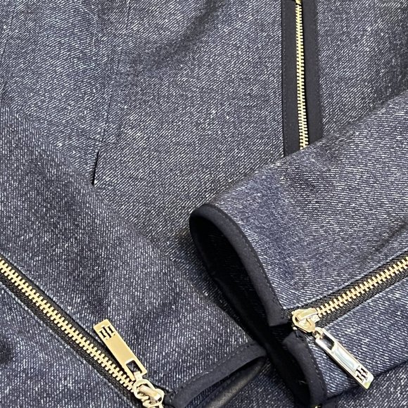 Tommy Hilfiger Women's Blazer Full Zipper Size 0 Navy Rayon Blend Jacket - Picture 6 of 10